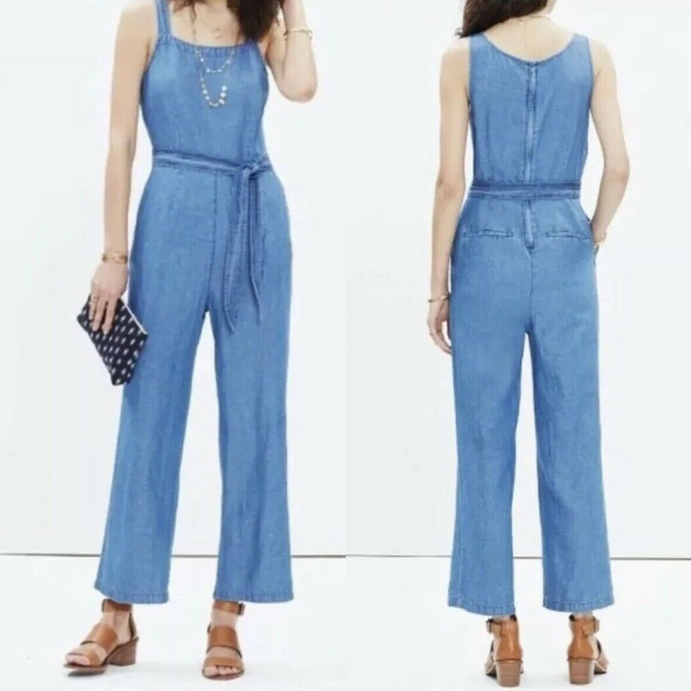 Madewell Muralist Crop Chambray Jumpsuit